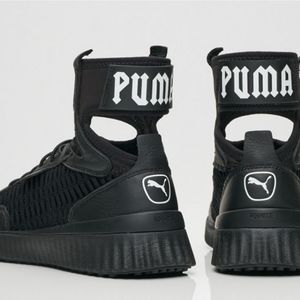 Puma Fenty By Rihanna Trainer Mid X Rihanna Black Sneakers Shoes EUC Siz…